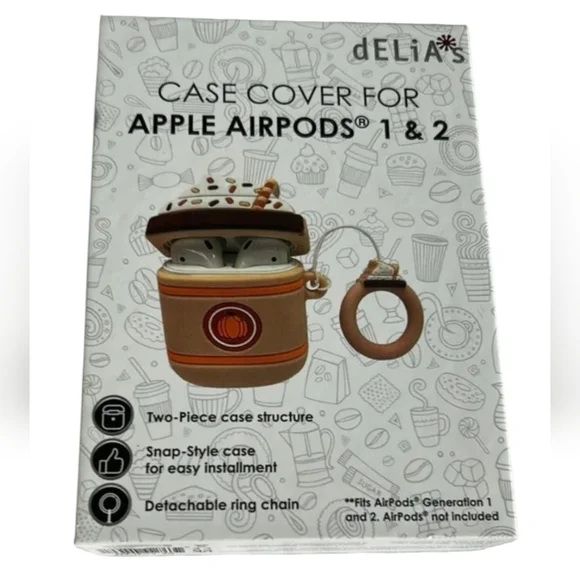 dELiA*s - NEW Pumpkin Spice Latte AirPods Case Cover For Genetations 1 & 2 - Picture 3 of 4